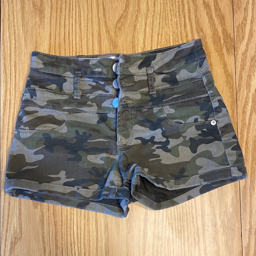 No Boundaries High Waist Camo Shorts